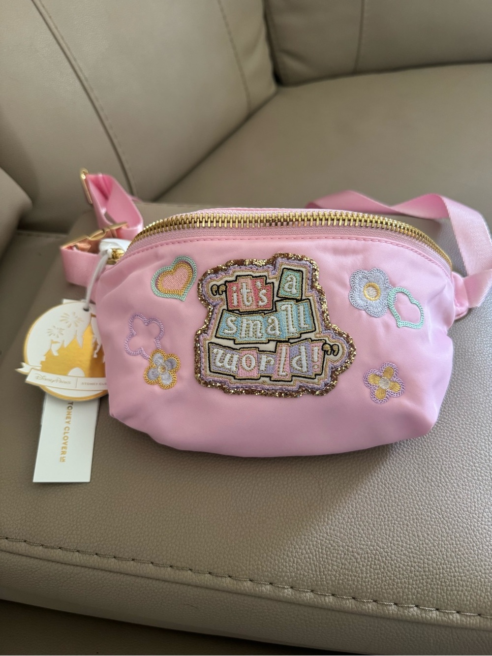 Stoney Clover 'It's a Small World' Pink Crossbody Belt Bag